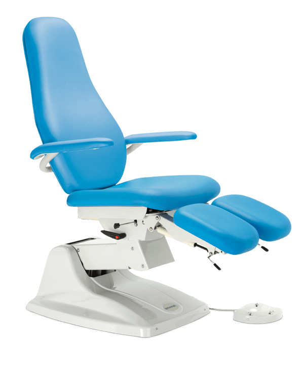 Namrol Silla podologia modelo Penta general, disponible con pedal (1 motor), sillon calidad-precio.